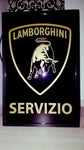 1990s Lamborghini Servizio official dealership illuminated sign