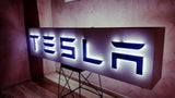 2010s Tesla official dealer XXL double side sign