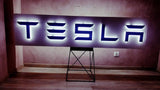 2010s Tesla official dealer XXL double side sign