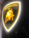 2000's Lamborghini official dealer illuminated double Tower side sign