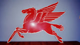 1953 Original Mobiloil "Pegasus" enamel double side sign