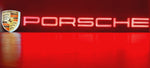 2000s Porsche official dealership LARGE illuminated sign with Porsche shield