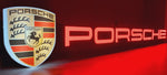 2000s Porsche official dealership LARGE illuminated sign with Porsche shield