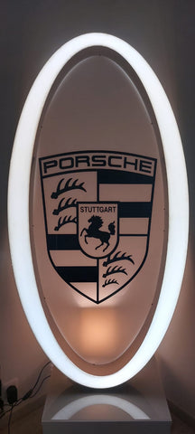 1990s Porsche dealership illuminated oval sign