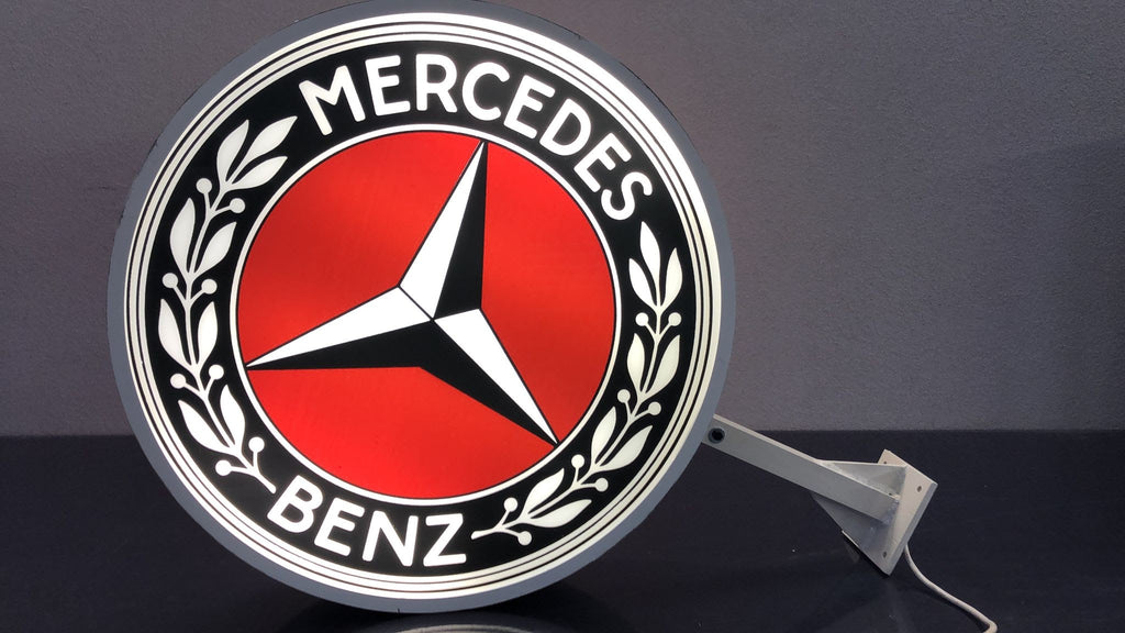1990s Mercedes-Benz official dealer double side illuminated sign