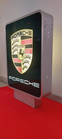 2000s Porsche dealership double face illuminated sign