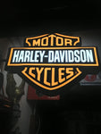 2000s Harley Davidson dealership illuminated double side sign