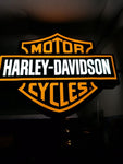 2000s Harley Davidson dealership illuminated double side sign