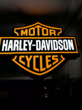 2000s Harley Davidson dealership illuminated double side sign