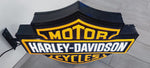 2000s Harley Davidson dealership illuminated double side sign