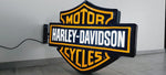 2000s Harley Davidson dealership illuminated double side sign