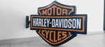 2000s Harley Davidson dealership illuminated double side sign