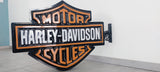 2000s Harley Davidson dealership illuminated double side sign