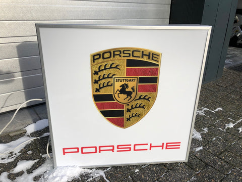 2000s Porsche dealership illuminated sign