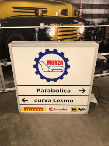 1985 Monza track official illuminated double side sign