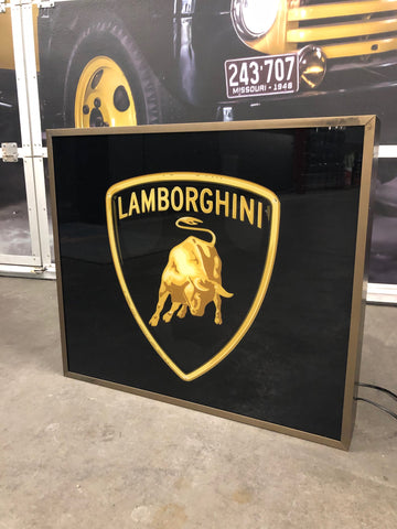 1994 Lamborghini official dealership double side illuminated sign