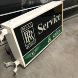 1979 Rolls Royce / Bentley dealership service illuminated double side sign