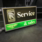 1979 Rolls Royce / Bentley dealership service illuminated double side sign