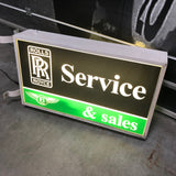 1979 Rolls Royce / Bentley dealership service illuminated double side sign