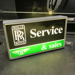 1979 Rolls Royce / Bentley dealership service illuminated double side sign