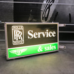 1979 Rolls Royce / Bentley dealership service illuminated double side sign