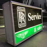 1979 Rolls Royce / Bentley dealership service illuminated double side sign