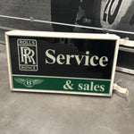 1979 Rolls Royce / Bentley dealership service illuminated double side sign