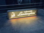 1976 Lamborghini official dealership showroom vintage illuminated sign