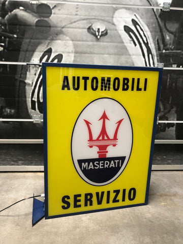 1993 Maserati vintage limited edition official dealership “Maserati Automobili Servizio” illuminated sign