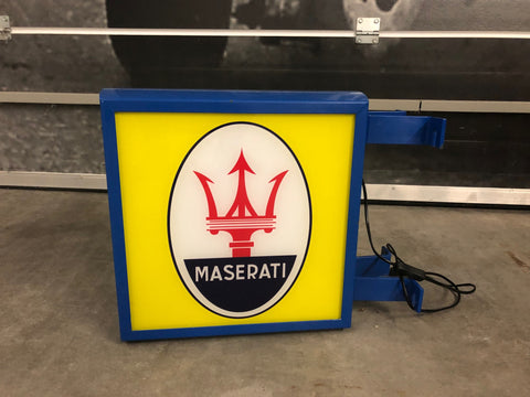 2008 Maserati official dealership double side illuminated sign