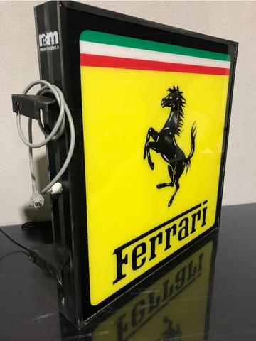 1980's Ferrari official dealer illuminated double side sign