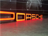 2003 Porsche official dealership very long illuminated sign