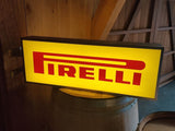 1980s Pirelli official dealer vintage illuminated double side sign