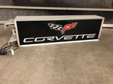 1980s Corvette official dealership double side illuminated sign