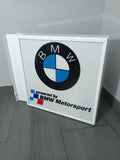 2000s BMW Motorsport dealership illuminated double side 3D sign