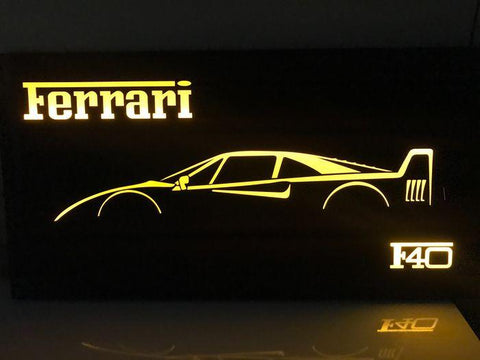 2000's Ferrari F40 illuminated dealer sign