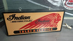 1990s Indian Motorcycle dealership illuminated dual side sign