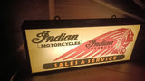 1990s Indian Motorcycle dealership illuminated dual side sign