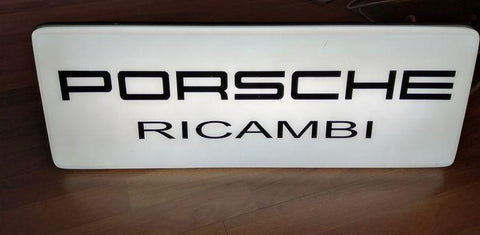 1980s Porsche "Ricambi" dealership illuminated sign