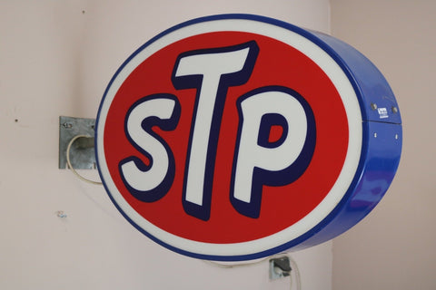 1980s STP motor oil illuminated neon sign