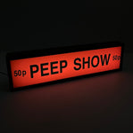 1970s Soho UK "Peep Show" illuminated sign